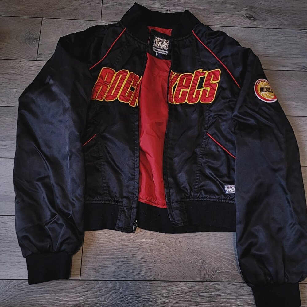 NBA Hardwood Classics 90s Y2k Vintage Crop Biker Jersey Jacket